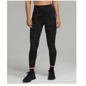 Lululemon - Fast and Free High-Rise Tight 25" - Sz 14 - Black & grey camo